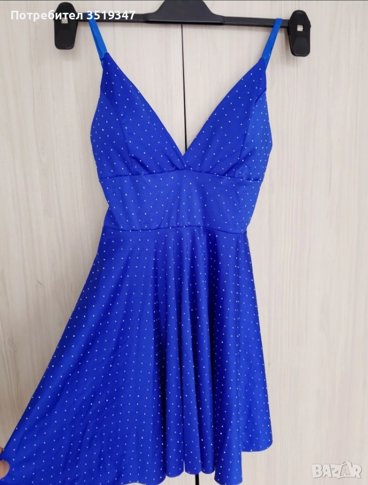 Рокля  синьо бижу, снимка 1