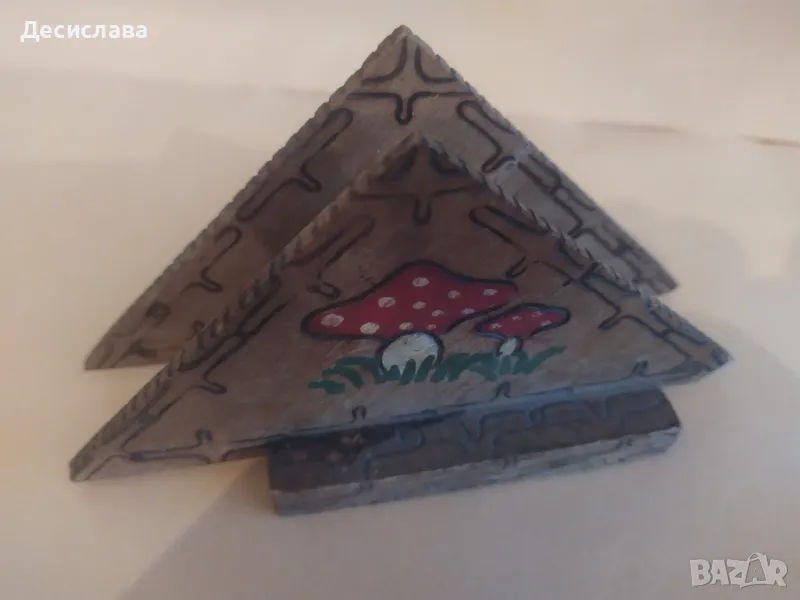 Ретро дървена поставка за салфетки , снимка 1