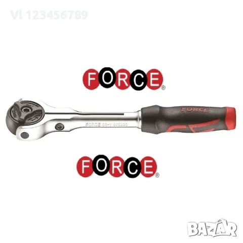 Тресчотка 1/4"с кована въртяща глава 72 зъба, FORCE, снимка 1