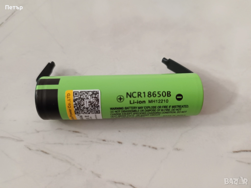 Батерия Liitokala 18650B Li-ion без пъпка,3.7V 3400mAh,презареждащи,акумулаторни,Литокала,Японски, снимка 1