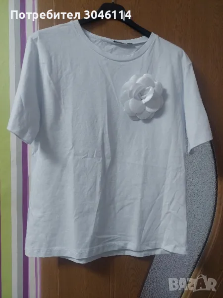 дамска тениска с цвете, снимка 1