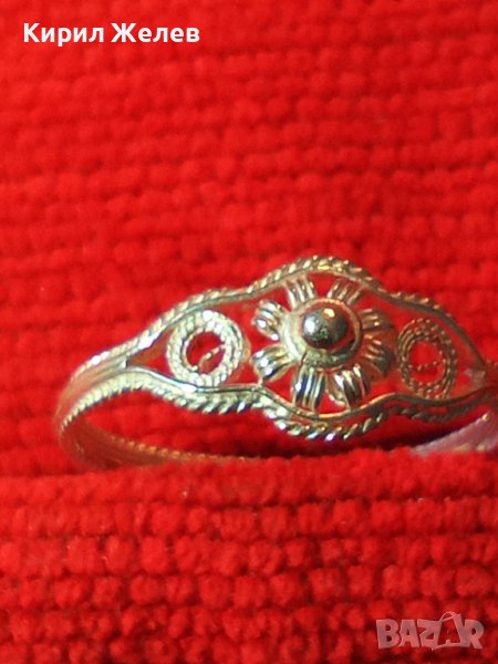 19 ВЕК СРЕБЪРЕН ФИЛИГРАНЕН ВЪЗРОЖДЕНСКИ ПРЪСТЕН СТАРА РЪЧНА КУЮМДЖИЙСКА ИЗРАБОТКА УНИКАТ 26621, снимка 1
