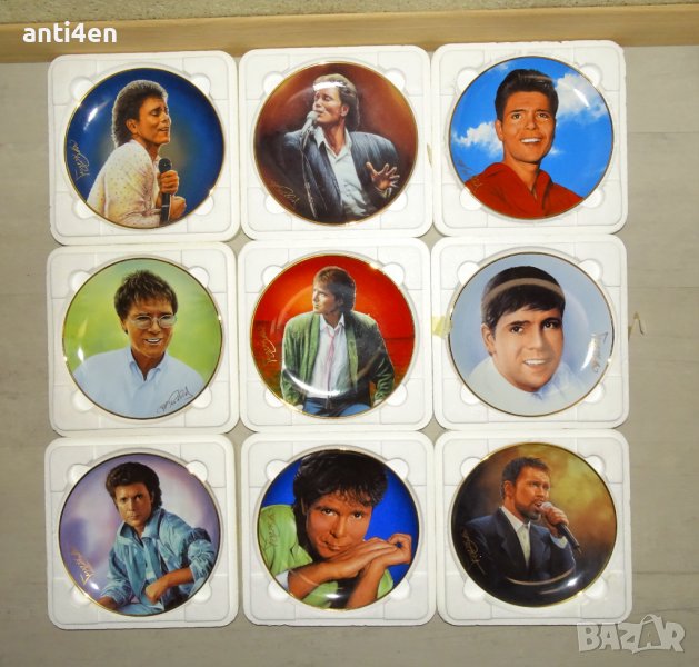 9 бр. портретни чинии на Клиф Ричард - 40 славни години, от Данбъри Минт, снимка 1