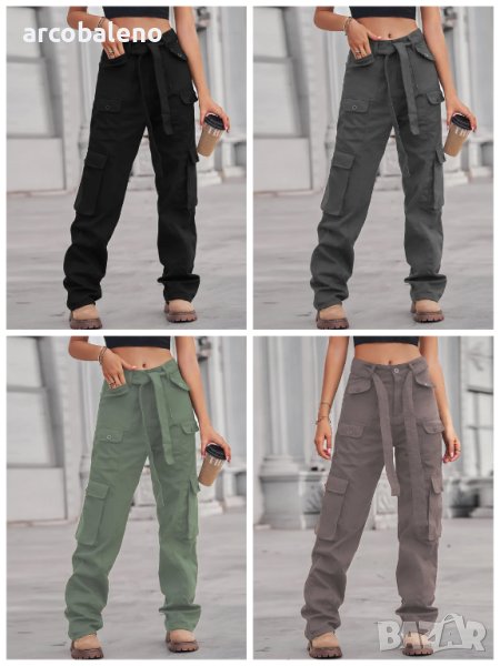 Модни дамски карго панталони с много джобове, 4цвята - 023, снимка 1