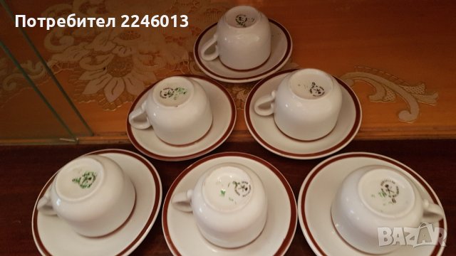 Ретро чаши за кафе български порцелан Китка, снимка 3 - Антикварни и старинни предмети - 40303782