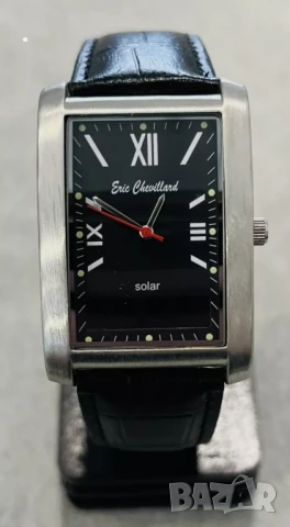 Мъжки часовник ERIC CHEVILLAND, соларен, кожена каишка, добре поддържано състояние, снимка 3 - Мъжки - 50778257