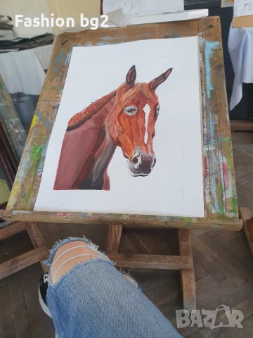 Картина с кон, снимка 5 - Картини - 50640778