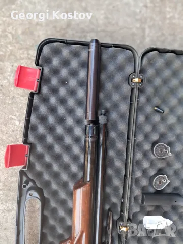 PCP Въздушна пушка Aselkon MX7 Wood (5.5 mm / .22) – Пълен комплект в твърд куфар, снимка 3 - Въздушно оръжие - 56114270