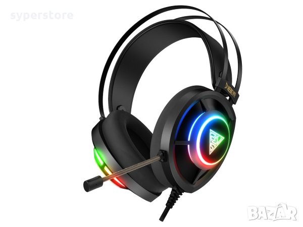 Слушалки с микрофон Геймърски Gamdias HEBE M3 7.1 Черни с RGB подсветка Gaming Headset