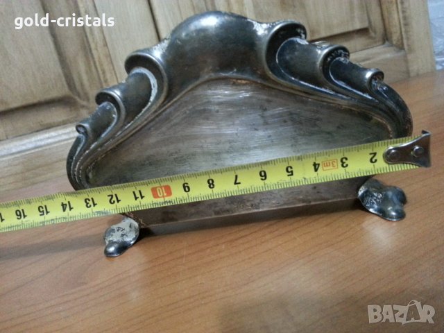 Посребрен  салфетник, снимка 5 - Антикварни и старинни предмети - 35778772
