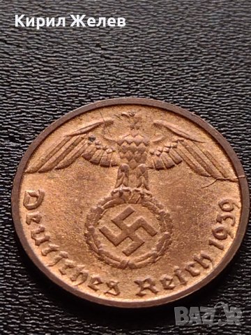 Две монети 1 райхспфенинг 1939г. / 1 райхспфенинг 1941г. Трети райх с СХВАСТИКА редки 28115, снимка 5 - Нумизматика и бонистика - 40650324