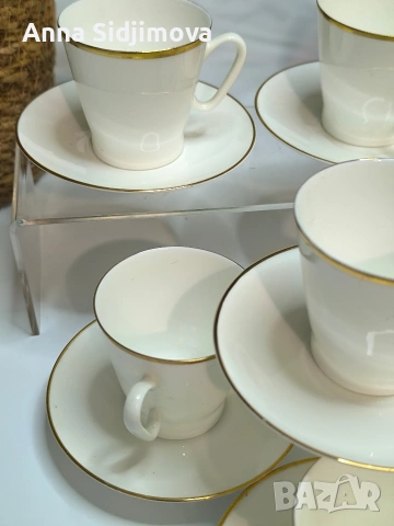 Руски порцелан ЛФЗ сервиз за кафе , снимка 4 - Сервизи - 53040083