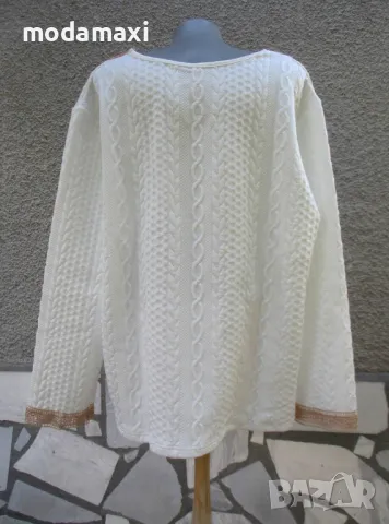 4XL Нова бяла блуза с дантела , снимка 4 - Блузи с дълъг ръкав и пуловери - 47398302