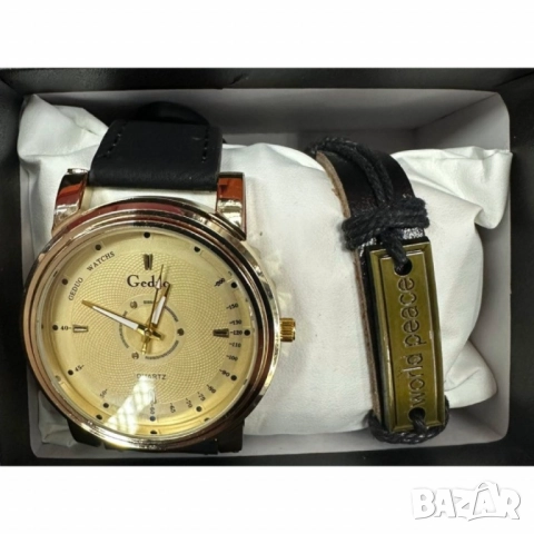 Елегантен кварцов часовник с гривна в подаръчна кутия, снимка 3 - Бижутерийни комплекти - 51947380