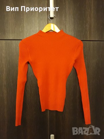 дамска червена блуза с дълъг ръкав спортно елегантна , снимка 2 - Блузи с дълъг ръкав и пуловери - 35956141