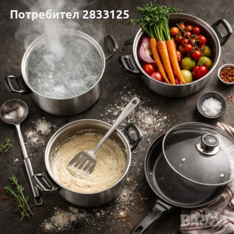 Комплект тенджери и аксесоари от 11 части - издръжливи и устойчиви, снимка 4 - Съдове за готвене - 53640025