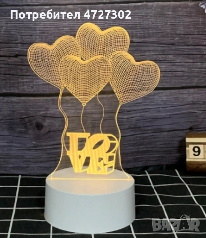 Холограмна 3D LED нощна лампа, 4W, 220V, снимка 5 - Детски нощни лампи - 53392862