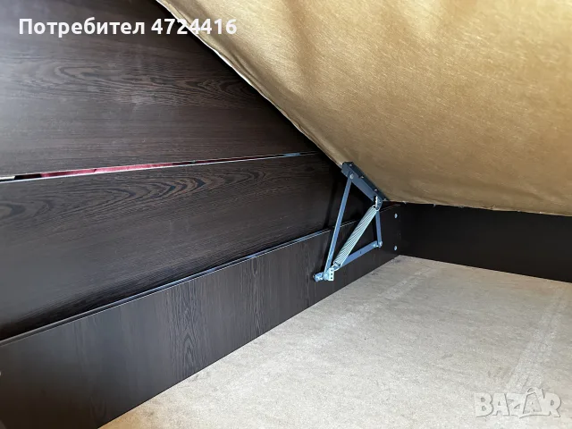 Ъглово легло с ракла и матрак - 120×190 – венге, снимка 4 - Спални и легла - 56329460