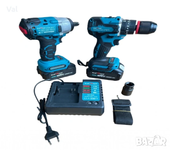 Комплект 2 в 1 Акумулаторен гайковерт и винтоверт 36V 8Ah, снимка 2 - Винтоверти - 53685852