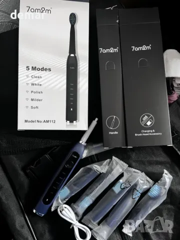7AM2M звукова електрическа четка за зъби, 6 глави, 5 режима, вграден 2-минутен интелигентен таймер, снимка 9 - Други - 49586590