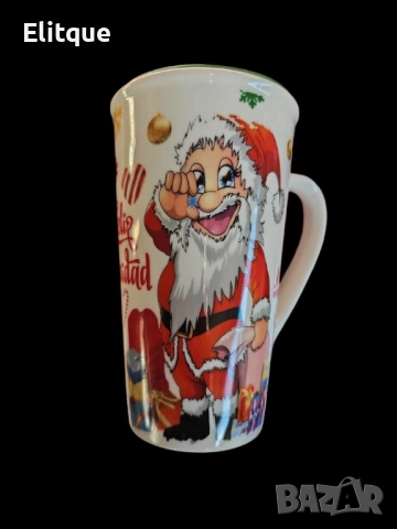 Коледна порцеланова чаша с гумен капак 15см височина , снимка 3 - Чаши - 52903920