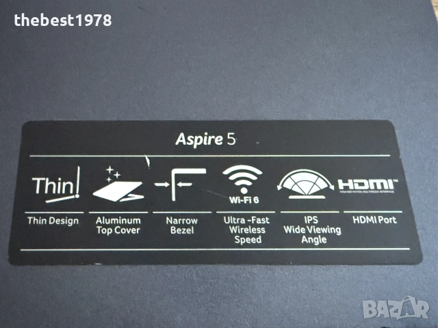 15.6 Acer 5`i5-10210U/12GB DDR4/256GB SSD/Nvidia MX350/Full HD IPS/Бат 8ч, снимка 3 - Лаптопи за игри - 53343412