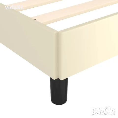 vidaXL Рамка за легло с табла без матрак, кремава, 120x200 см, снимка 7 - Спални и легла - 56147183