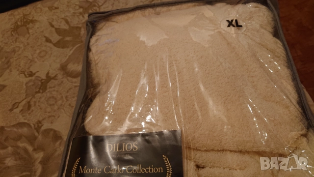 Български халат за баня Дилиос екрю,100% памук 450гр.кв.м.