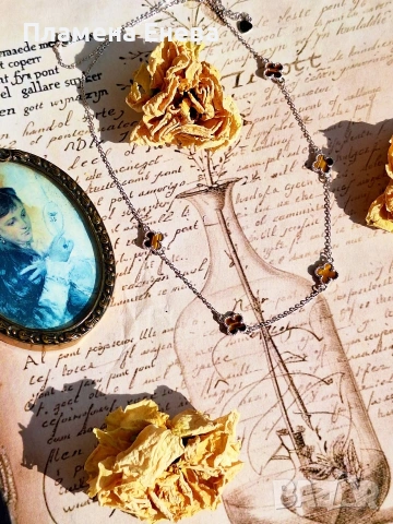 Колиета по модел на Van Cleef – сребърни бижута, снимка 13 - Колиета, медальони, синджири - 53744835