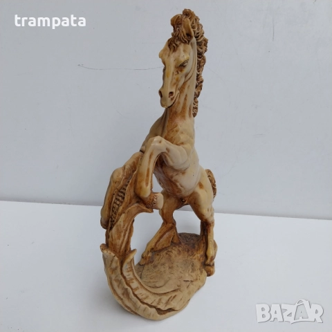 НАЙ ДОБРАТА ОФЕРТА Стара фигура на кон от алабастър, снимка 2 - Антикварни и старинни предмети - 52637659