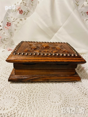 кутия за бижута от дърво и кожа , снимка 6 - Декорация за дома - 52635051