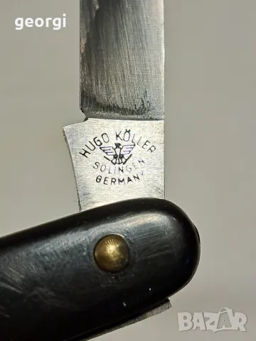 стар немски овощарски сгъваем нож  Solingen Hugo Koller , снимка 2 - Ножове - 48028523