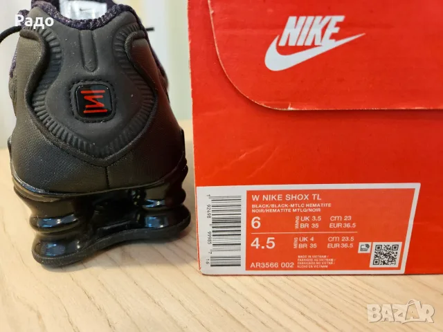 NIKE SHOX TL AR3566-002 BLACK № 36.5 , 23 см НОВИ Дамски дишащи Маратонки Черни shoes спортни обувки, снимка 15 - Маратонки - 55877427