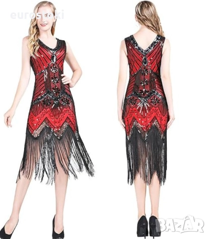 Дамски костюм в стил Гетсби, официална рокля Невероятната Гетсби с комплект аксесоари, дамска рокля , снимка 5 - Костюми - 52566554