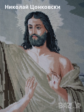 Гоблен „Възкресението“ 65х88 см, снимка 4 - Гоблени - 52694787