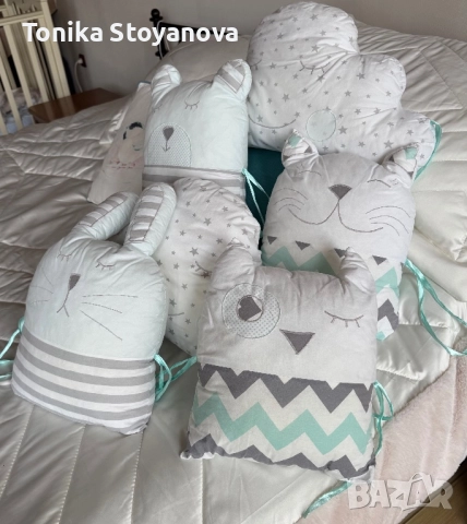 Обиколник / възглавници за детска кошара, снимка 2 - Спално бельо и завивки - 52561787