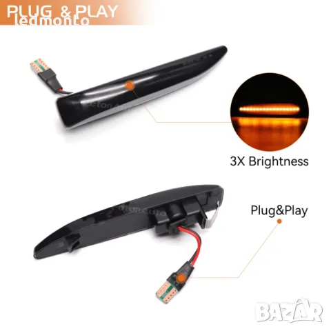LED Мигачи с Бягащ Ефект за BMW 7 Серия E65, E66, E67, E68 (2001–2008), снимка 3 - Части - 50355235
