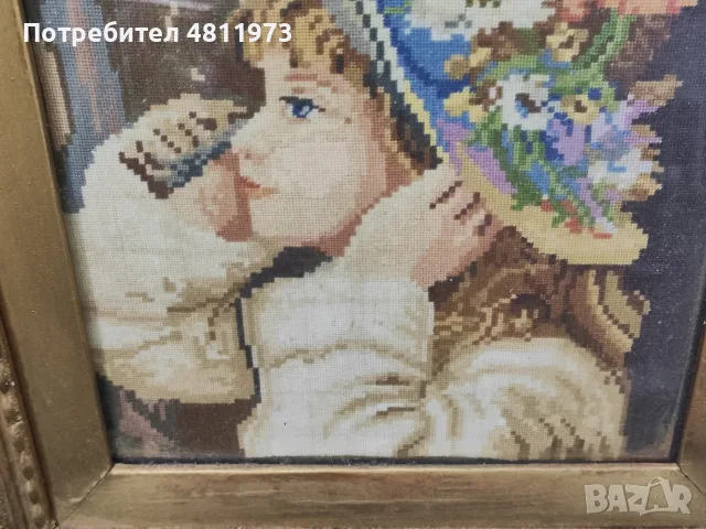 Гоблен "Момичето с шапката ", снимка 5 - Гоблени - 55953036