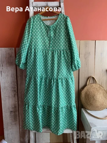 🍍🍍🍍 Ефирна дълга рокля в свободна кройка🧚🏻 м/л💄, снимка 1