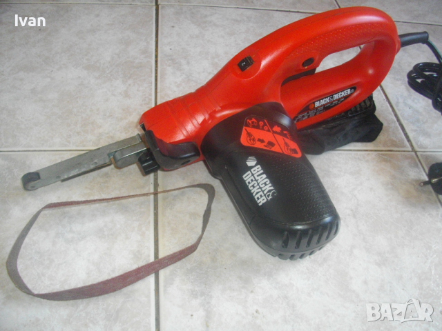 Оригинален Английски 350 Вата-Мини Лентов Шлайф-Електрическа Пила-Black Decker K293E-Почти Нов, снимка 9 - Други инструменти - 36327796