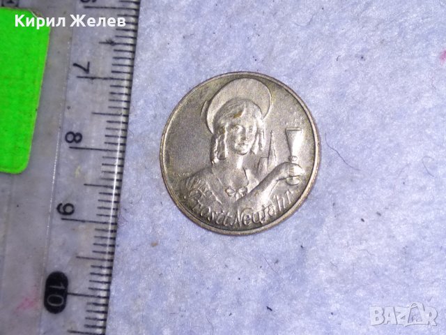 PROSIT NEUJAHR СТАРИННА НОВОГОДИШНА НЕМСКА ПОСРЕБРЕНА БРОНЗОВА МОНЕТА За ЩАСТИЕ КЪСМЕТ 38582, снимка 8 - Антикварни и старинни предмети - 41501295