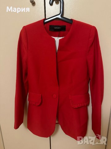 Дамско червено сако ZARA, снимка 5 - Сака - 42722821