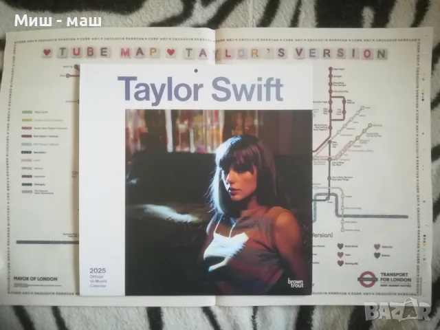 Taylor Swift 2025 календар официален + Taylor's London Tube Map / Тейлър Суифт, снимка 8 - Други - 48670514