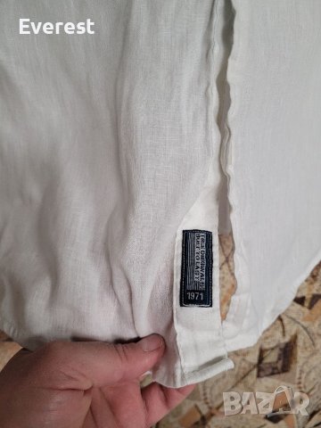Ленена риза мъжка ,преливащо от бяло в синьо- L размер, снимка 7 - Ризи - 40019454