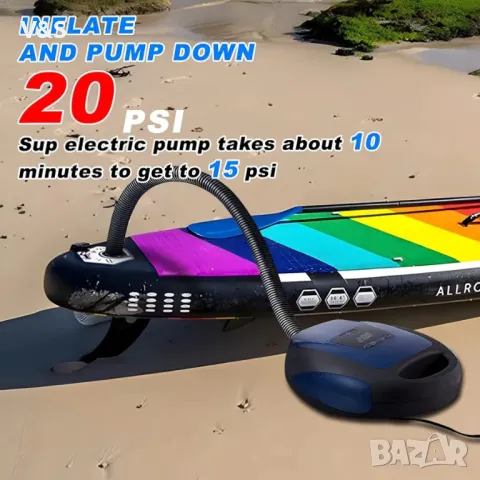 Електрическа  помпа за водни спортове, 20 PSI, SUP въздушна помпа с високо налягане, 12 V DC, , снимка 3 - Водни спортове - 47805482
