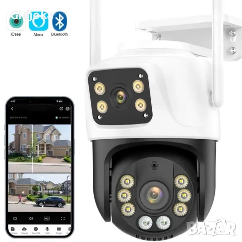 iCsee 12MP- двойна smart камера, външна WiFi- влагоустой, 2 модела, снимка 6 - IP камери - 47604335