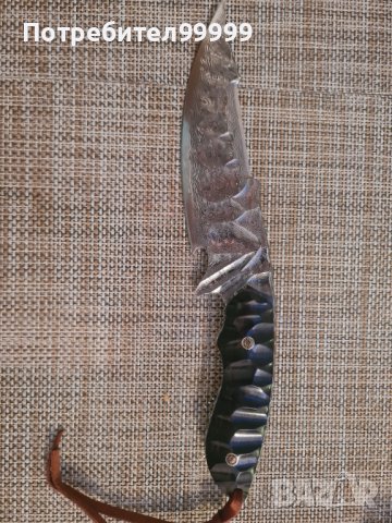 Ловен нож от дамаска стомана , снимка 6 - Ножове - 44198013