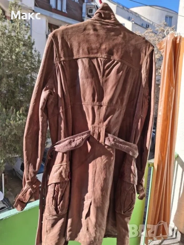 Кожено кафяво яке, снимка 3 - Якета - 53757995