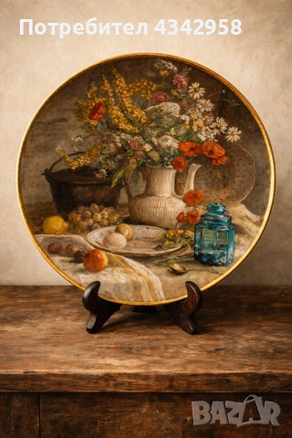 Колекционерска декоративна порцеланова чиния – Royal Mosa, 1988 г.  