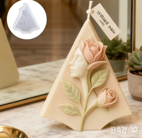 Молд за 8 март жена с роза два вида , снимка 2 - Форми - 52875827